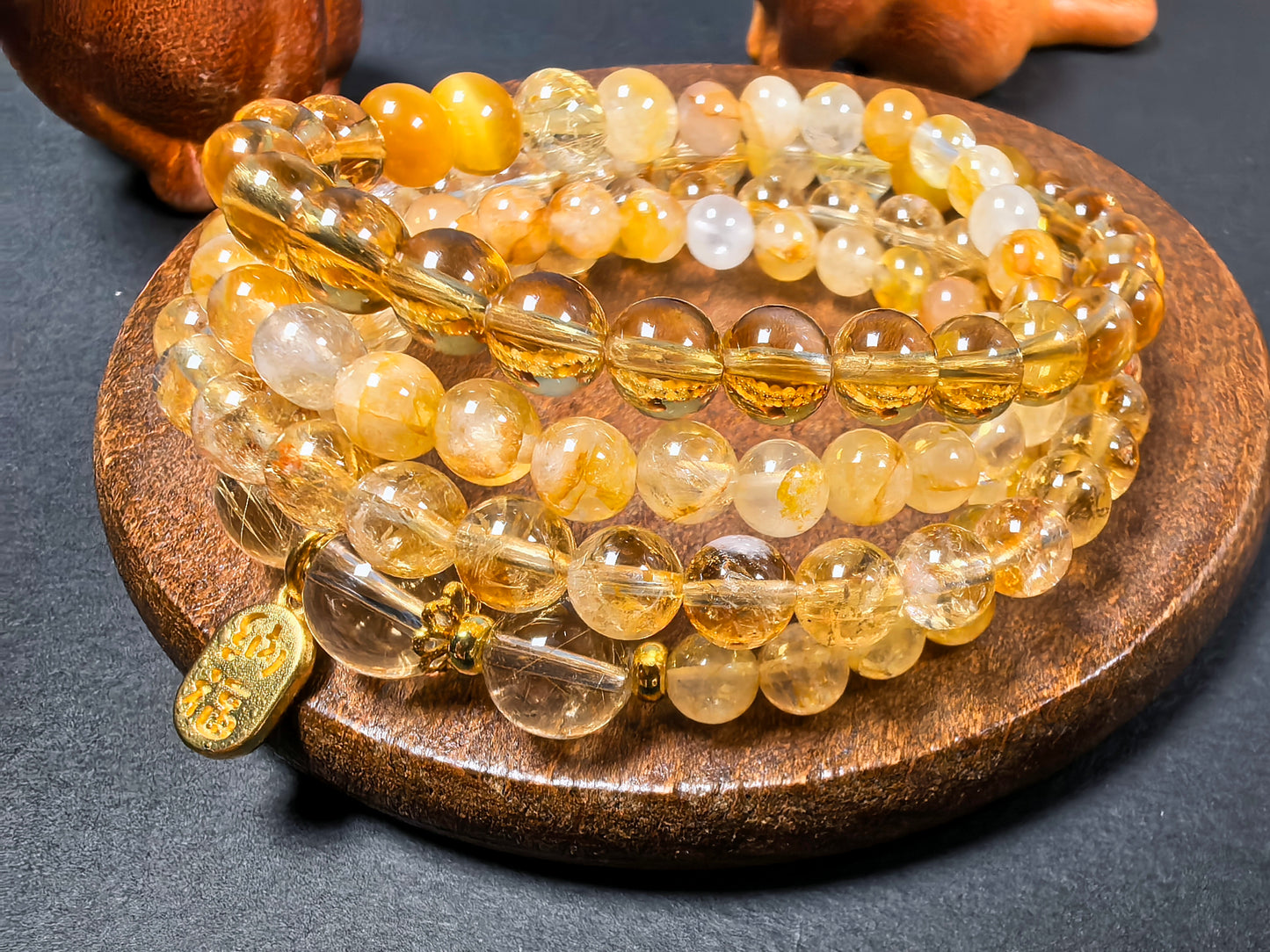 Qiu'er Jewelry · Five Elements Earth Series|Citrine Fortune Bracelet|Stone of Wealth|Bracelet to Enhance Career Luck|Healing Energy Bracelet