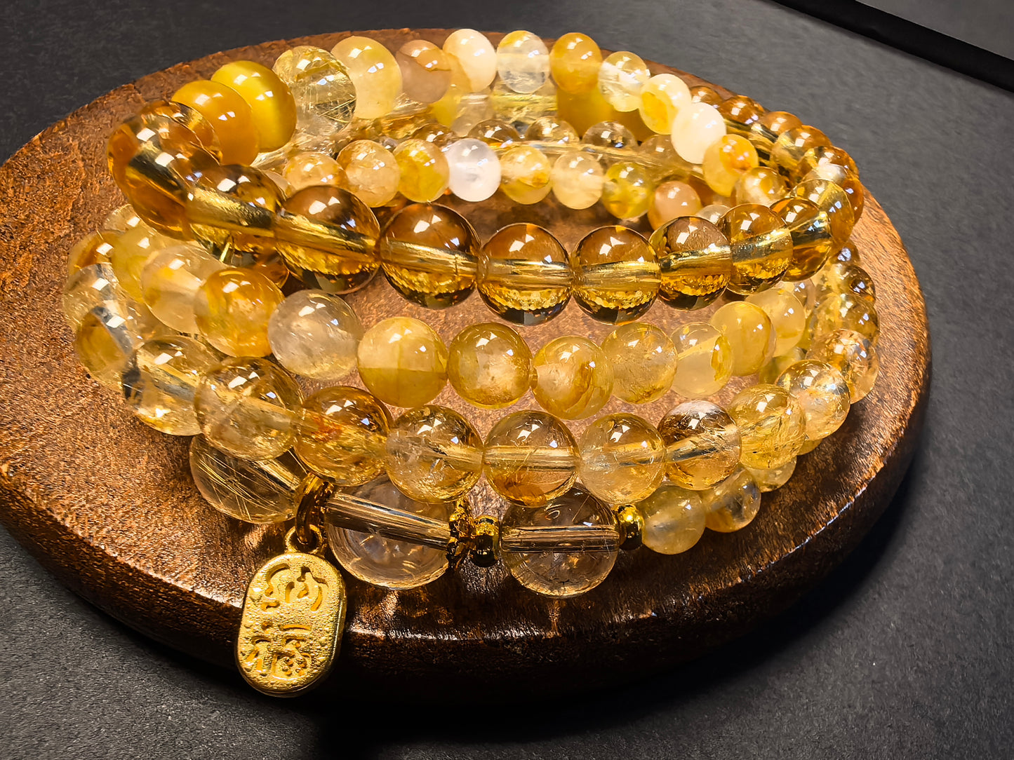 Qiu'er Jewelry · Five Elements Earth Series|Citrine Fortune Bracelet|Stone of Wealth|Bracelet to Enhance Career Luck|Healing Energy Bracelet