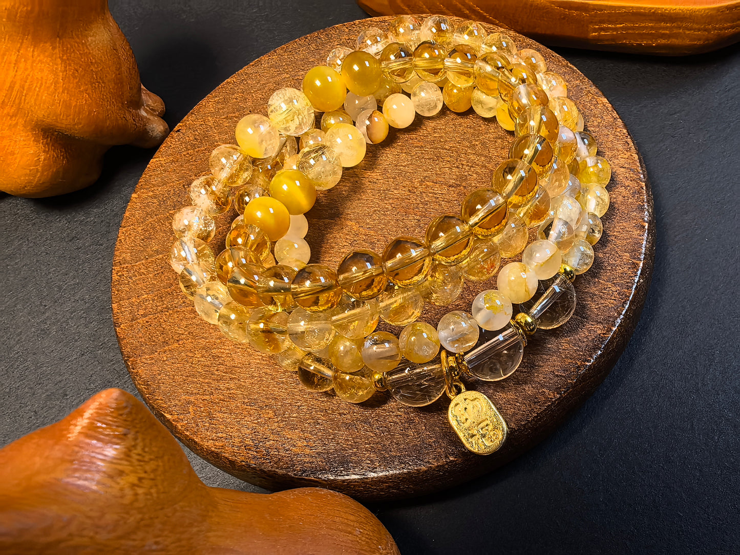 Qiu'er Jewelry · Five Elements Earth Series|Citrine Fortune Bracelet|Stone of Wealth|Bracelet to Enhance Career Luck|Healing Energy Bracelet