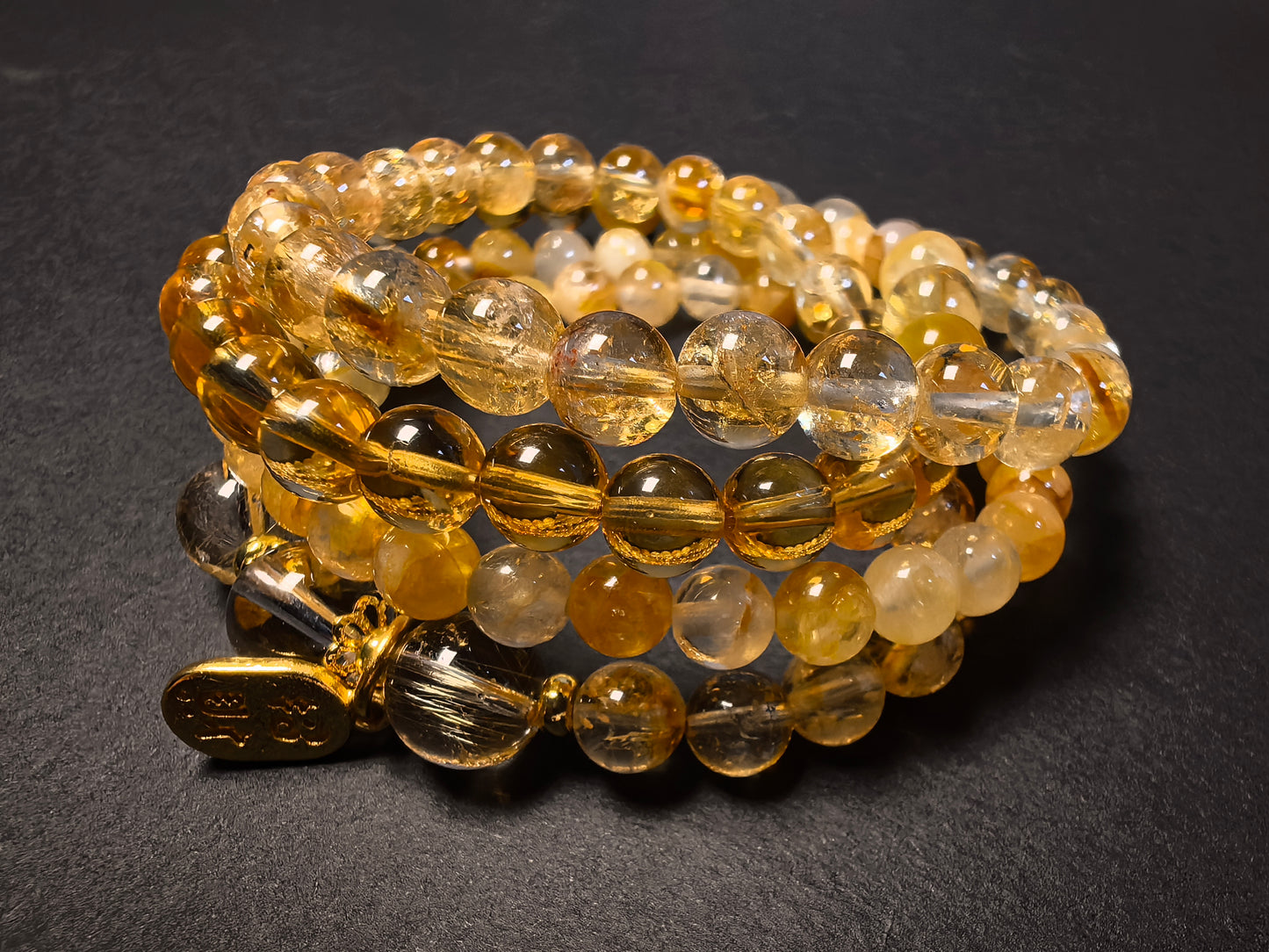 Qiu'er Jewelry · Five Elements Earth Series|Citrine Fortune Bracelet|Stone of Wealth|Bracelet to Enhance Career Luck|Healing Energy Bracelet