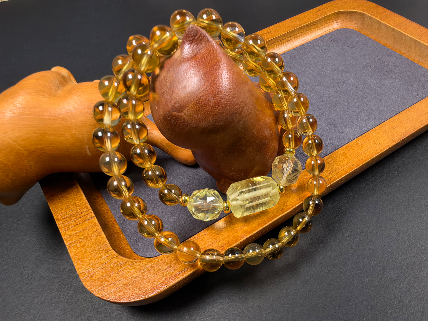 Qiu'er Jewelry Double Circle Citrine Bracelet: Attracts Wealth | Stone of Wealth | Stone of Merchants | Enhances Confidence | Healing Energy Bracelet