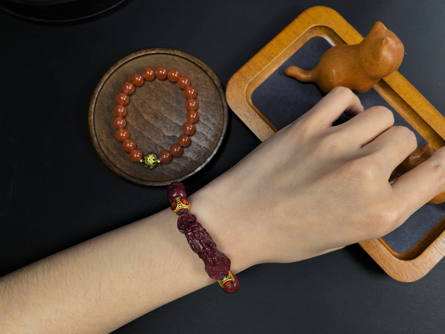 Qiu'er Jewelry · Purple Gold Sand Ruyi Pixiu Bracelet | Peace and Disaster Relief | Feng Shui Bracelet | Chinese Style Bracelet | Healing Energy Bracelet