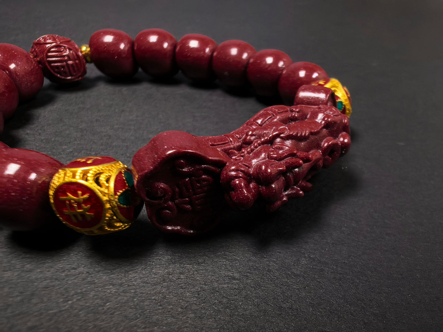 Qiu'er Jewelry · Purple Gold Sand Ruyi Pixiu Bracelet | Peace and Disaster Relief | Feng Shui Bracelet | Chinese Style Bracelet | Healing Energy Bracelet