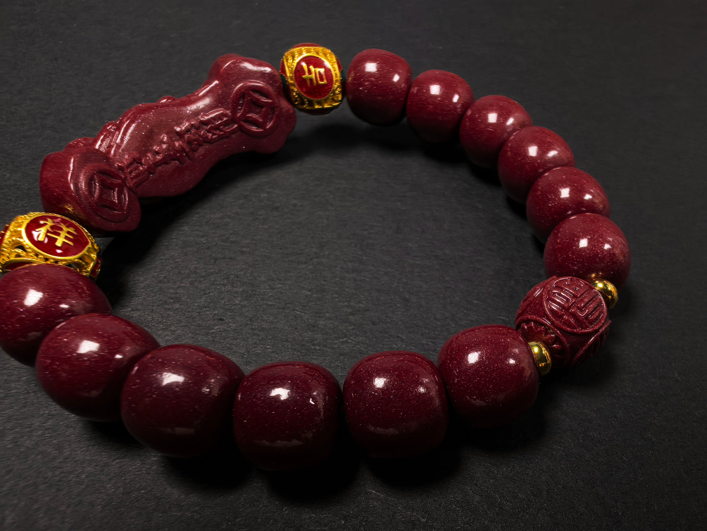 Qiu'er Jewelry · Purple Gold Sand Ruyi Pixiu Bracelet | Peace and Disaster Relief | Feng Shui Bracelet | Chinese Style Bracelet | Healing Energy Bracelet