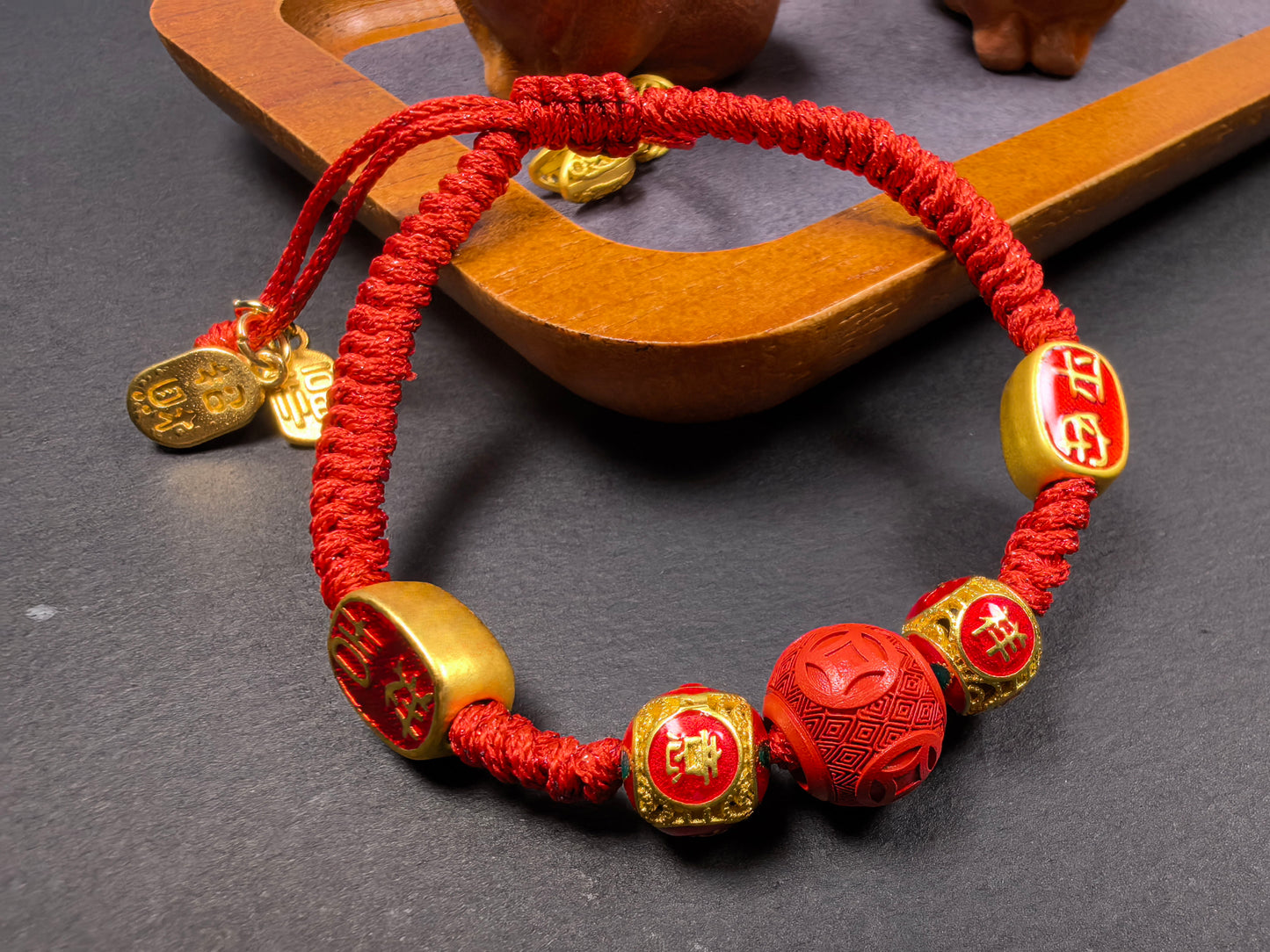 Qiu'er Jewelry Red braided bracelet · Cinnabar bracelet | Guardian stone bracelet | Handmade red rope bracelet | Chinese style jewelry | Peace, auspiciousness, wealth and fortune, evil-repelling, happiness and peace